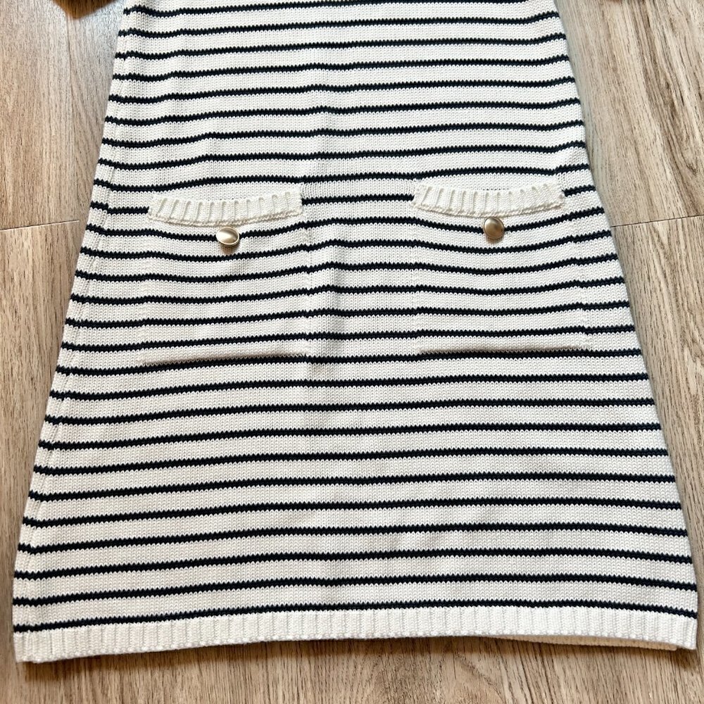 Zara White and Black Striped Knit Sweater Dress Size S NWOT - Picture 5 of 9